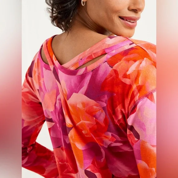 NWT Talbots BLENDED FLORAL CROSS BACK Top Size XL - Picture 2 of 10